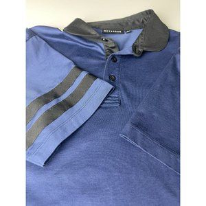 Devereux Men Golf Polo Shirt Pima Cotton Polyester Blend Blue Black Large L